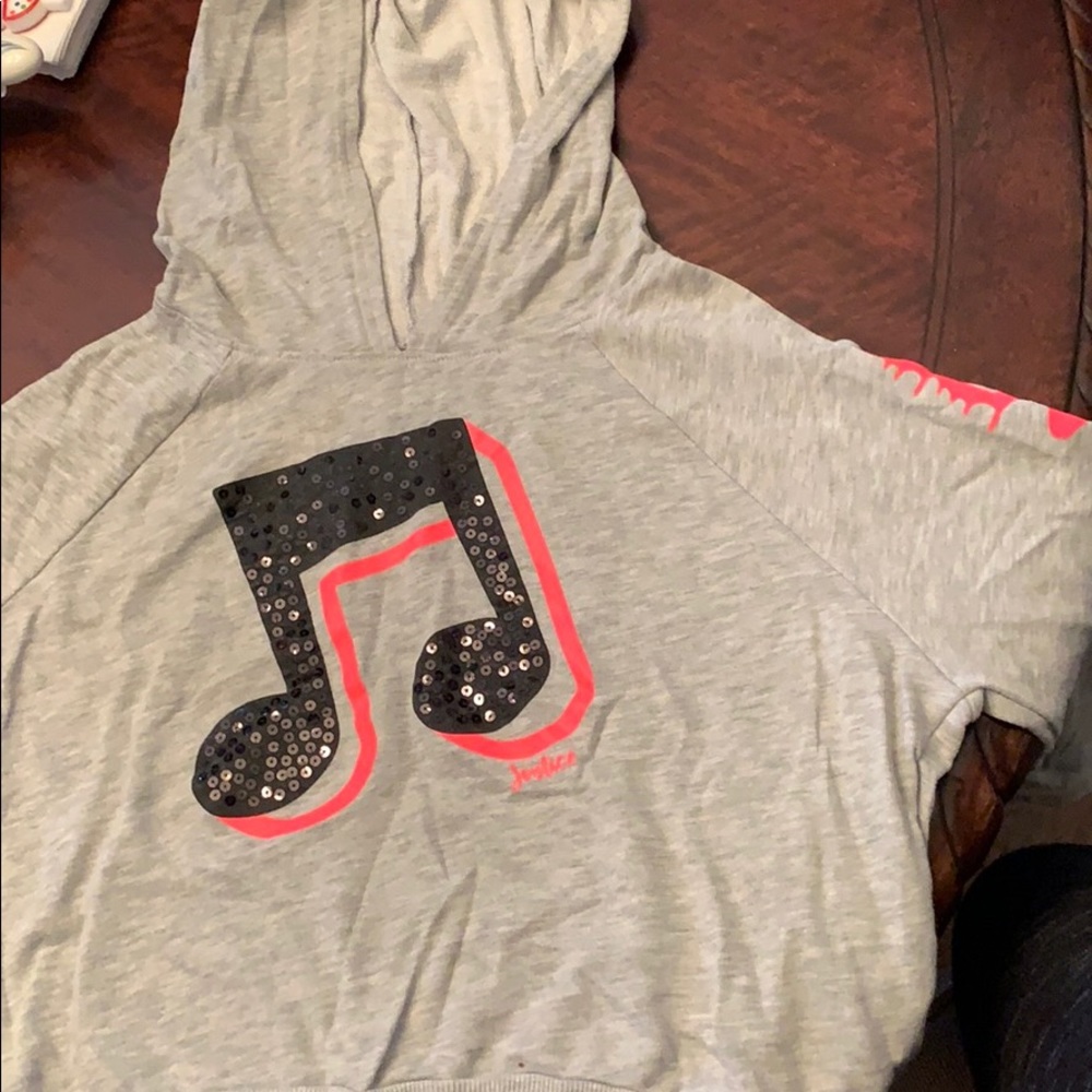 grey cropped dance sweater .